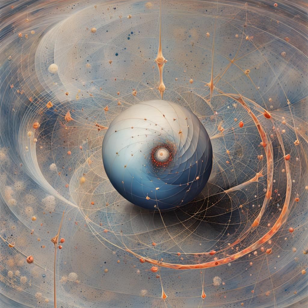 Abstract Art with Geometric Shapes and Cosmic Light