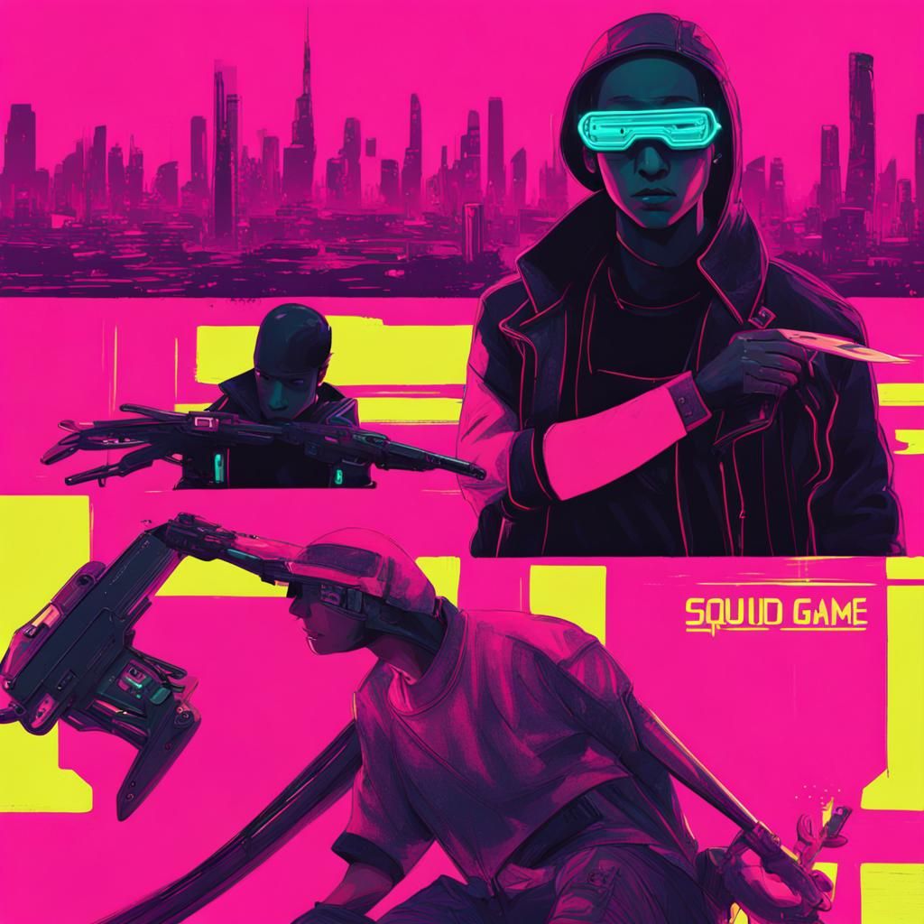 Surreal Neon-Lit Street in a Cyberpunk Metropolis