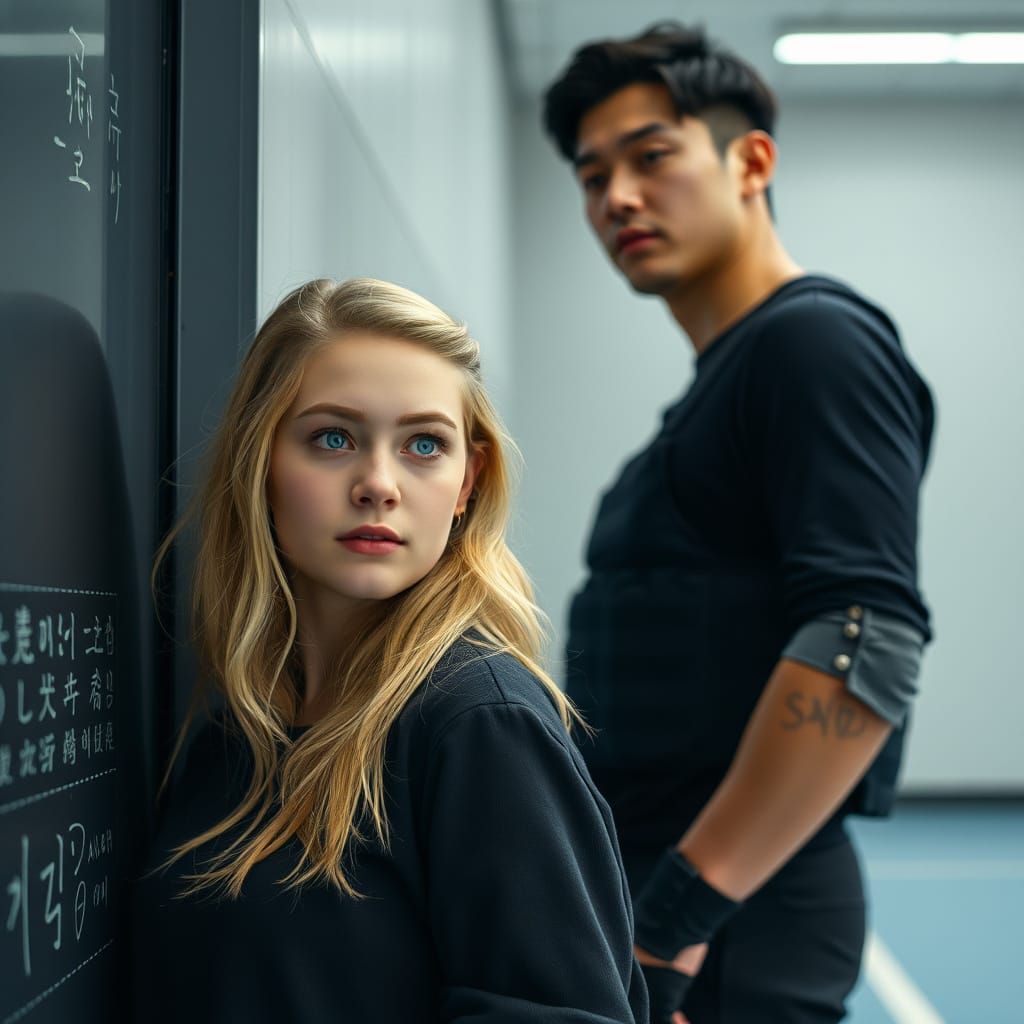 Florence Pugh Lookalike in Dystopian Sci-Fi Film Still