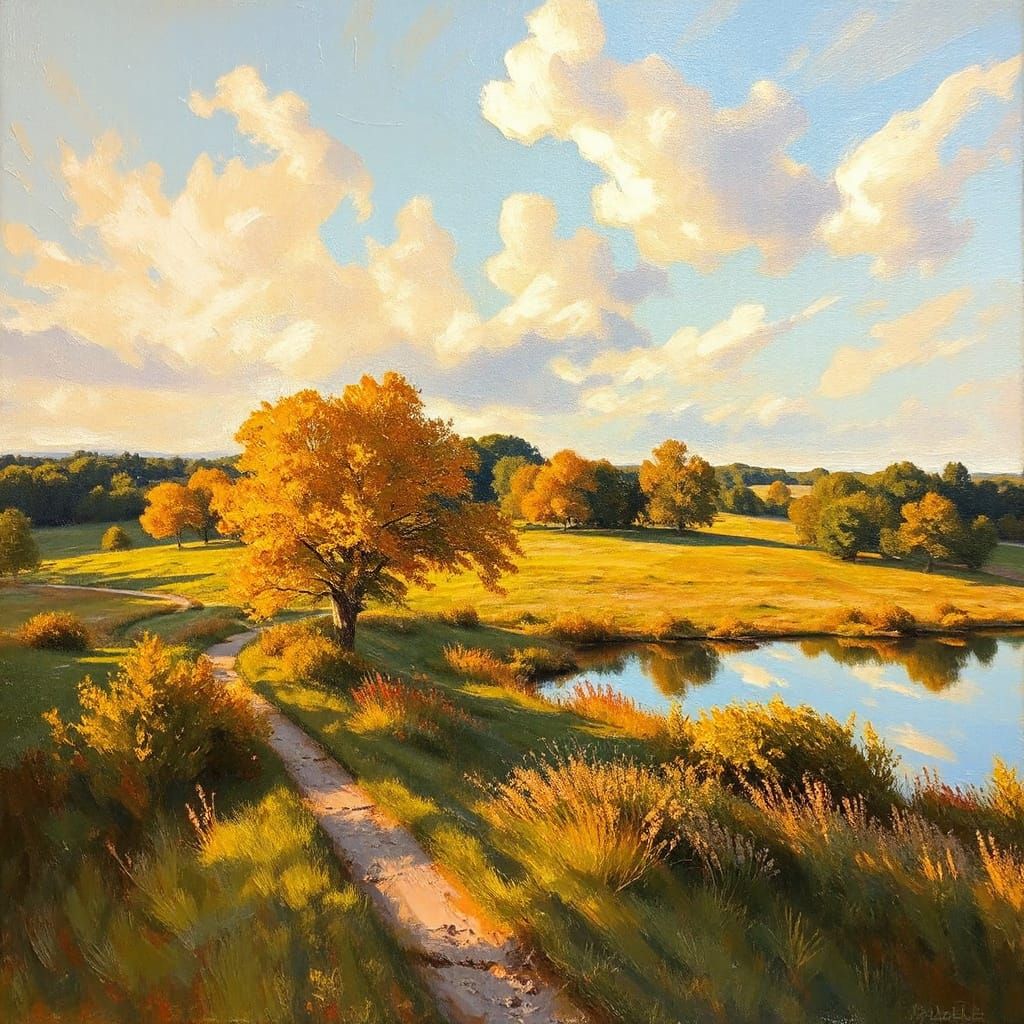 Impressionistic Landscape Painting in the Style of Monet