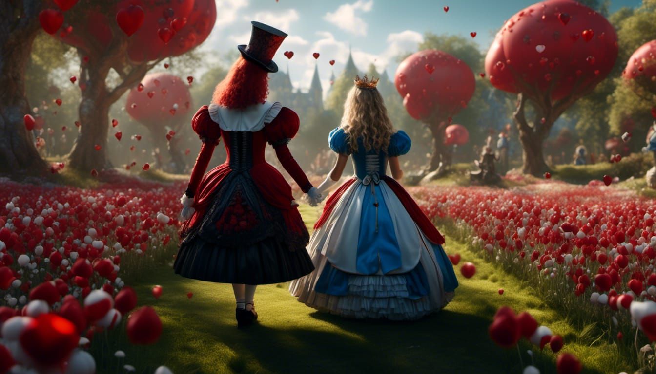 Alice and the Queen of Hearts