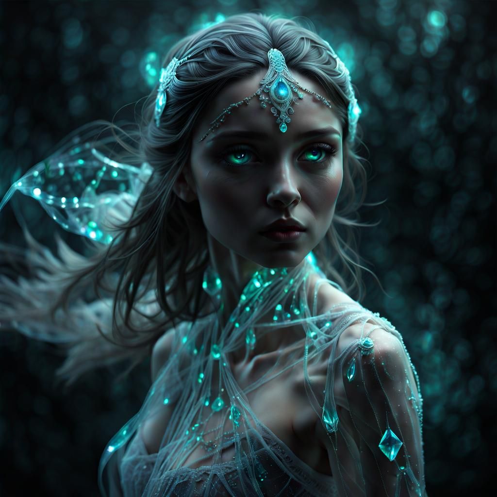 Surreal Ethereal Goddess Shines Bright in Cosmic Atmosphere