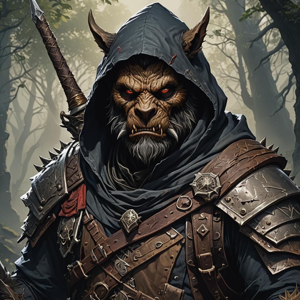Mysterious Bugbear Assassin in Dark, Fantastical Realm