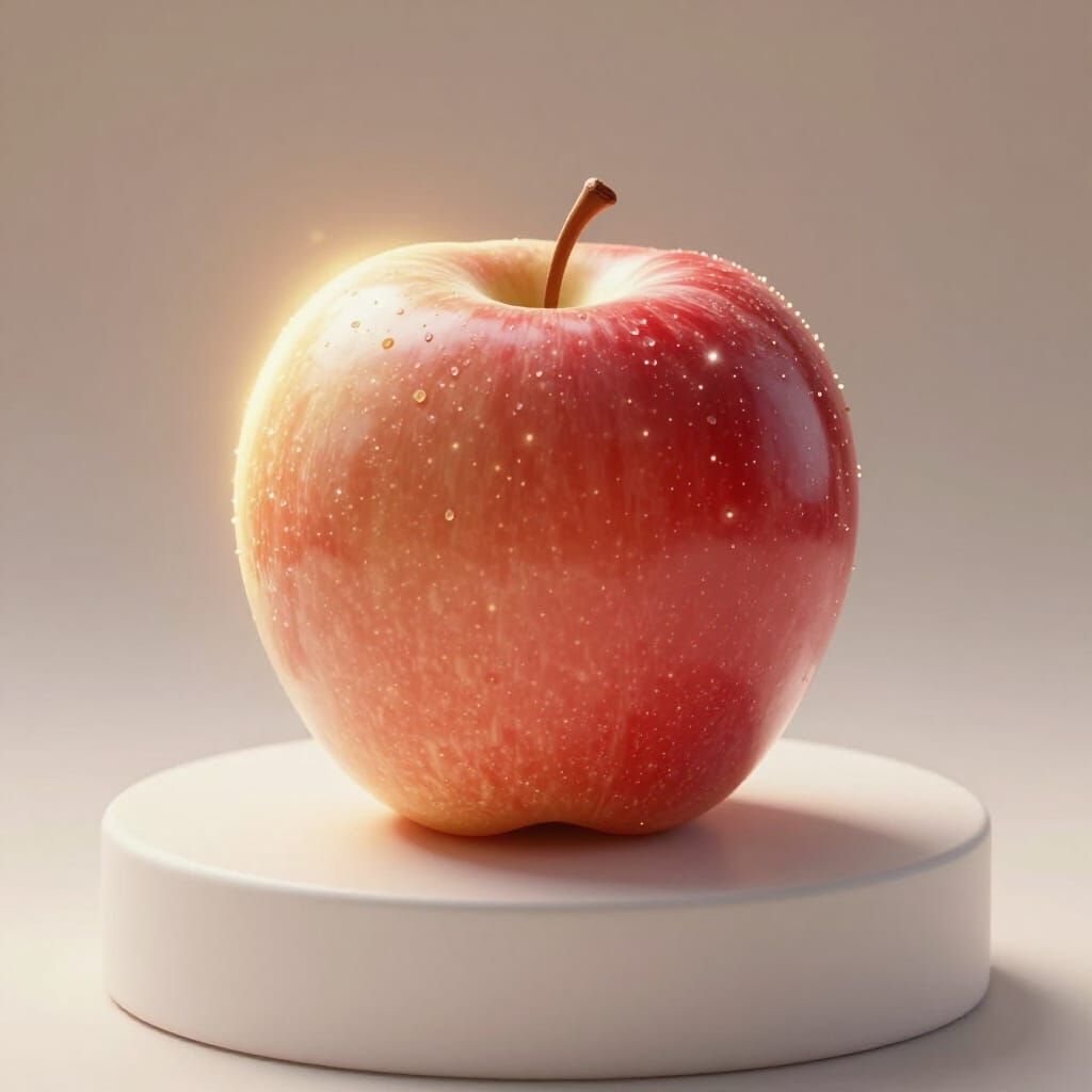 Perfect Apple Radiating Ethereal Golden Light