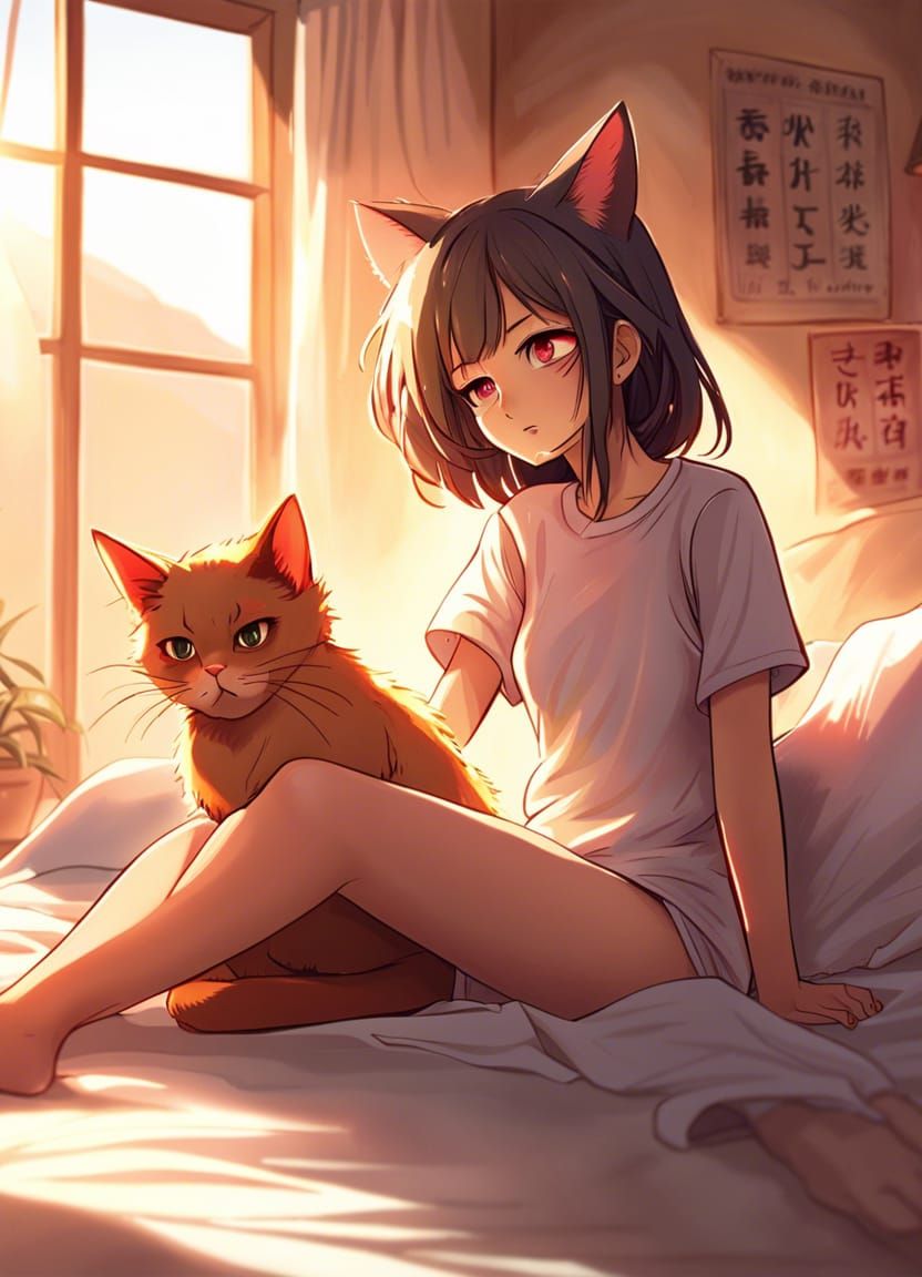 Surreal Fantasy Scene in Anime Style