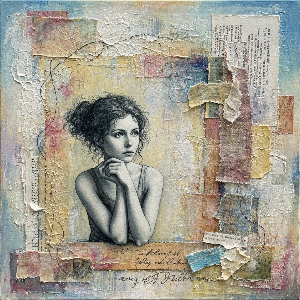 Dreamer in Mixed Media Style with Nostalgic Textures