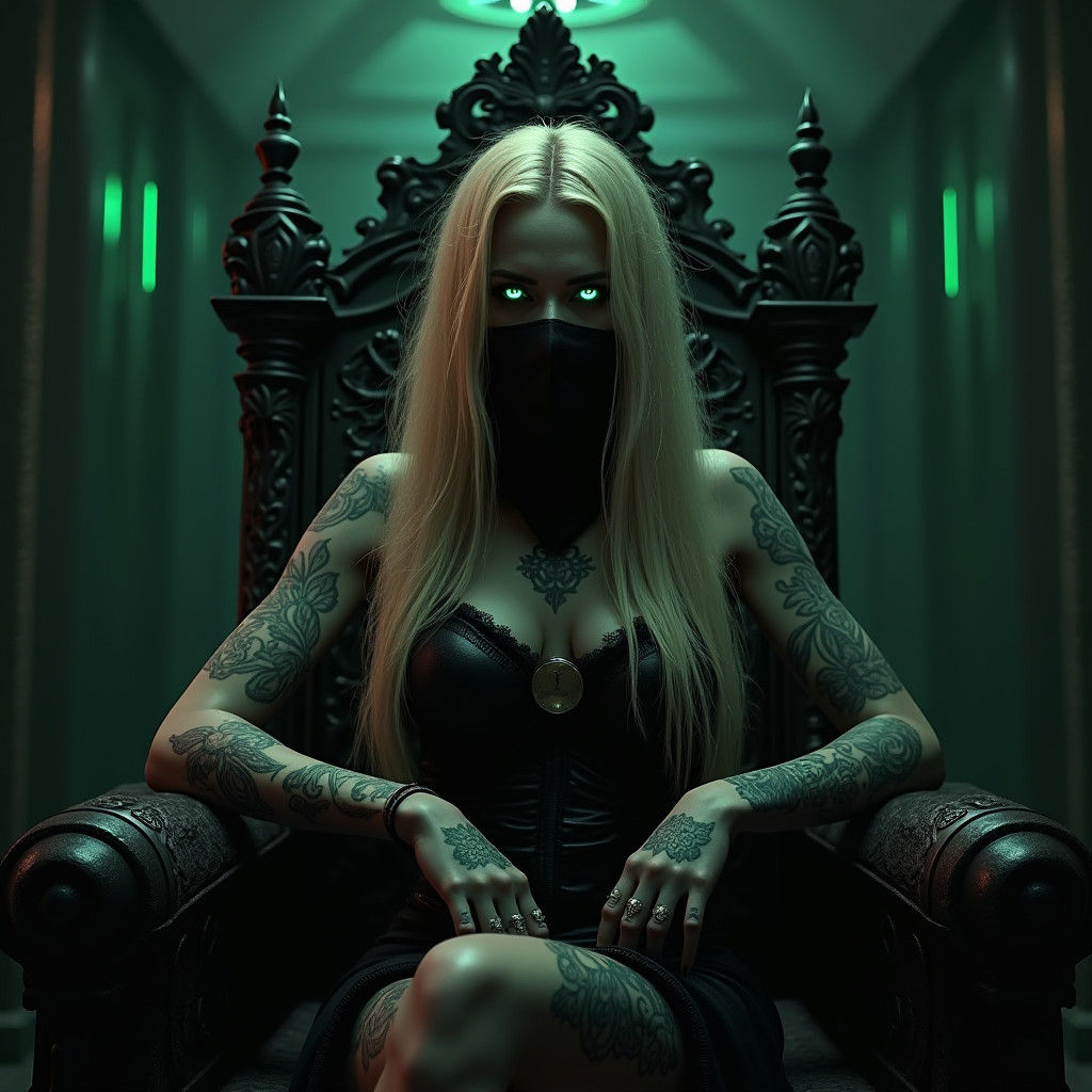 Megan Fox as Dark, Gothic Villainess with Full-Body Tattoos....