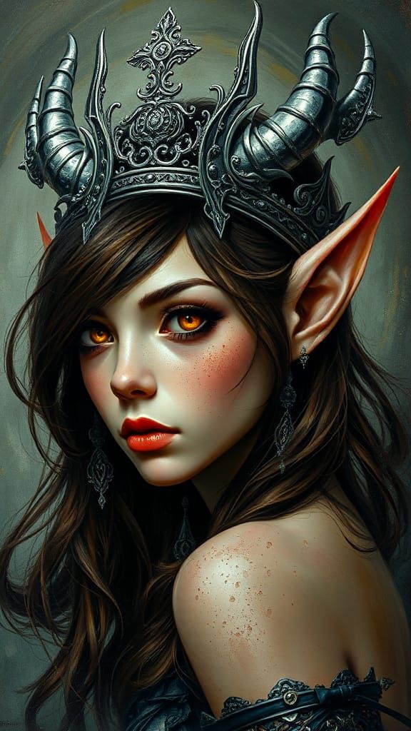 Ethereal Fantasy Portrait in Baroque Style