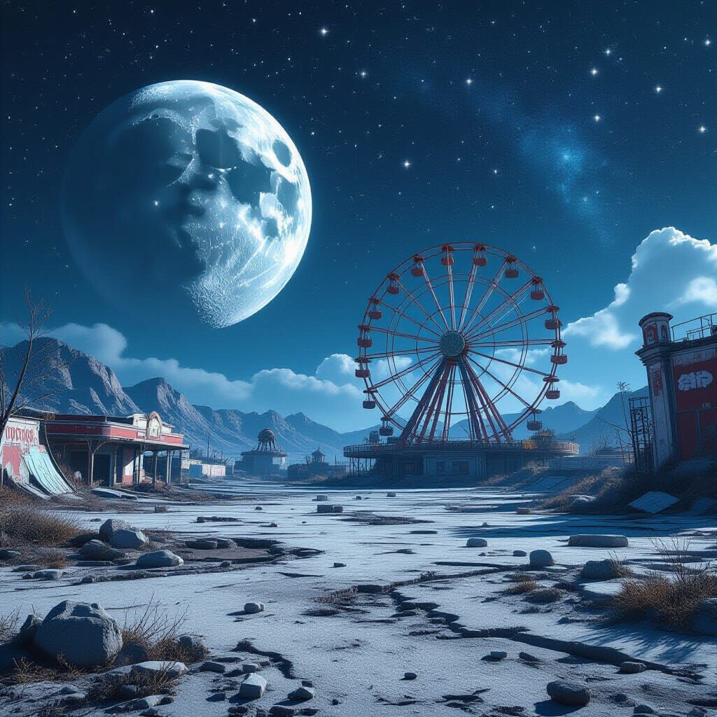 Desolate Moon Amusement Park: Fantastical Concept Art