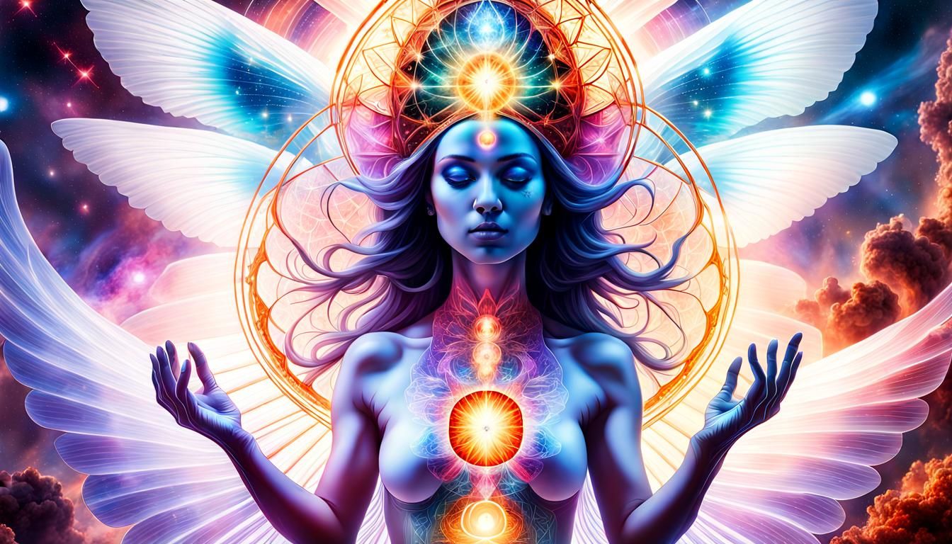 Visions of a Radiant Angel in Sacred Geometry