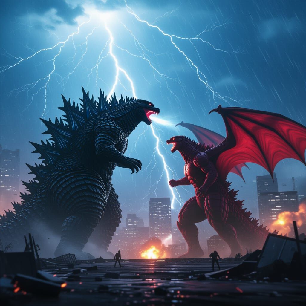 Godzilla Battles Red Winged Doppelganger in Epic Cinematic F...