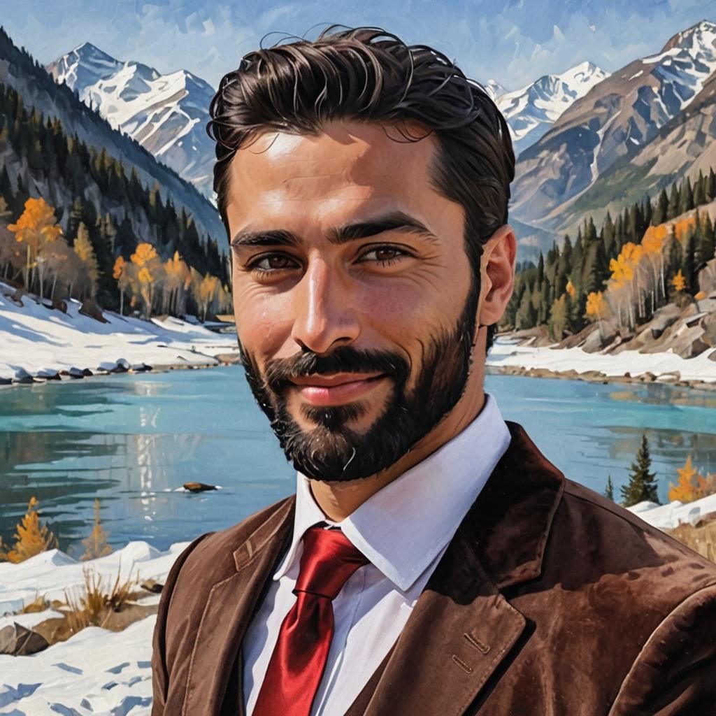 Elegant German-Arab Gentleman in Velvet Suit