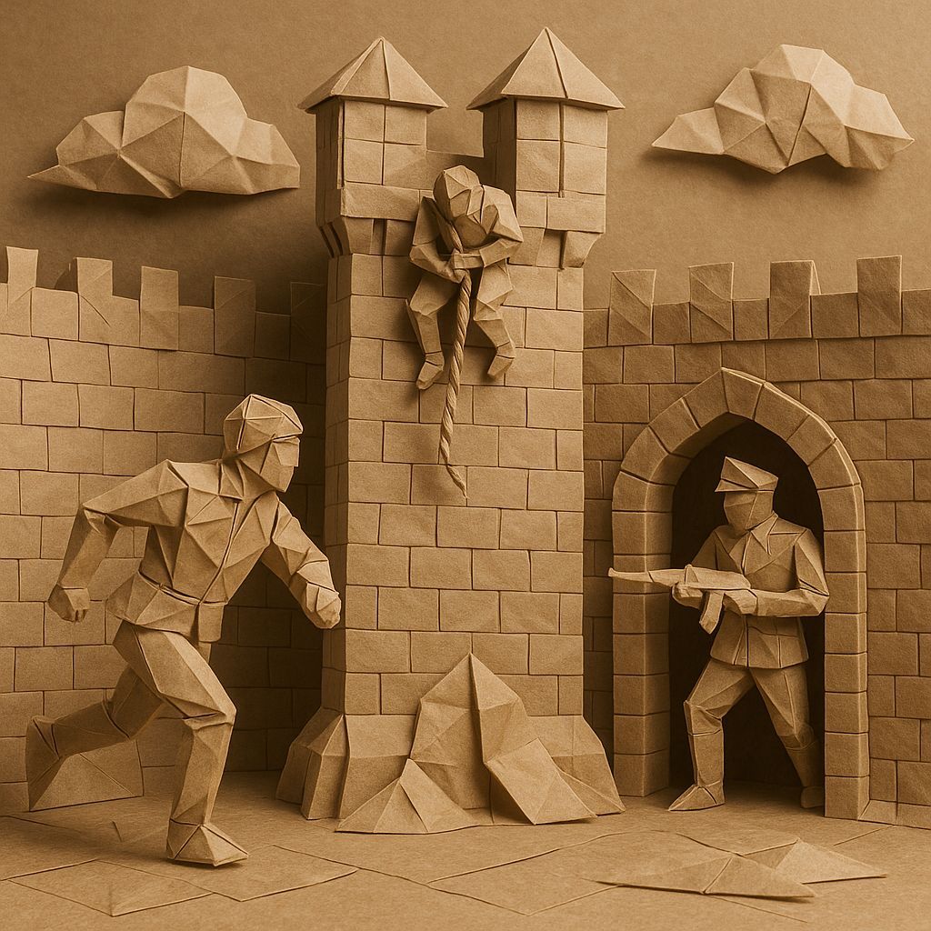 The escape from castle Wolfenstein all made using skillfully...