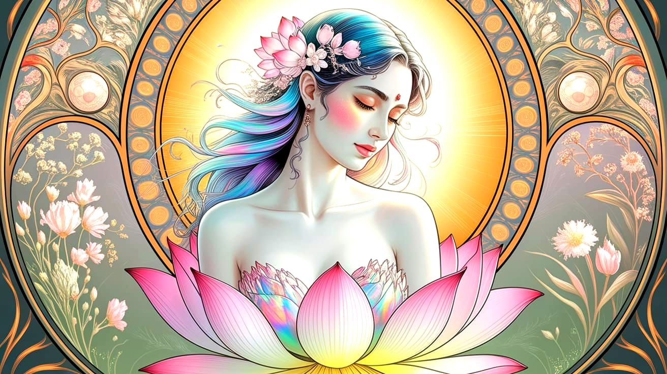 Ethereal Goddess of Nature in Art Nouveau Style