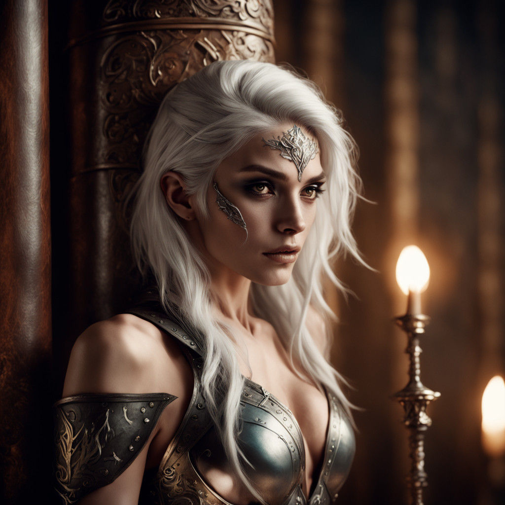 Ethereal Dark Elf Maiden in Seductive Repose