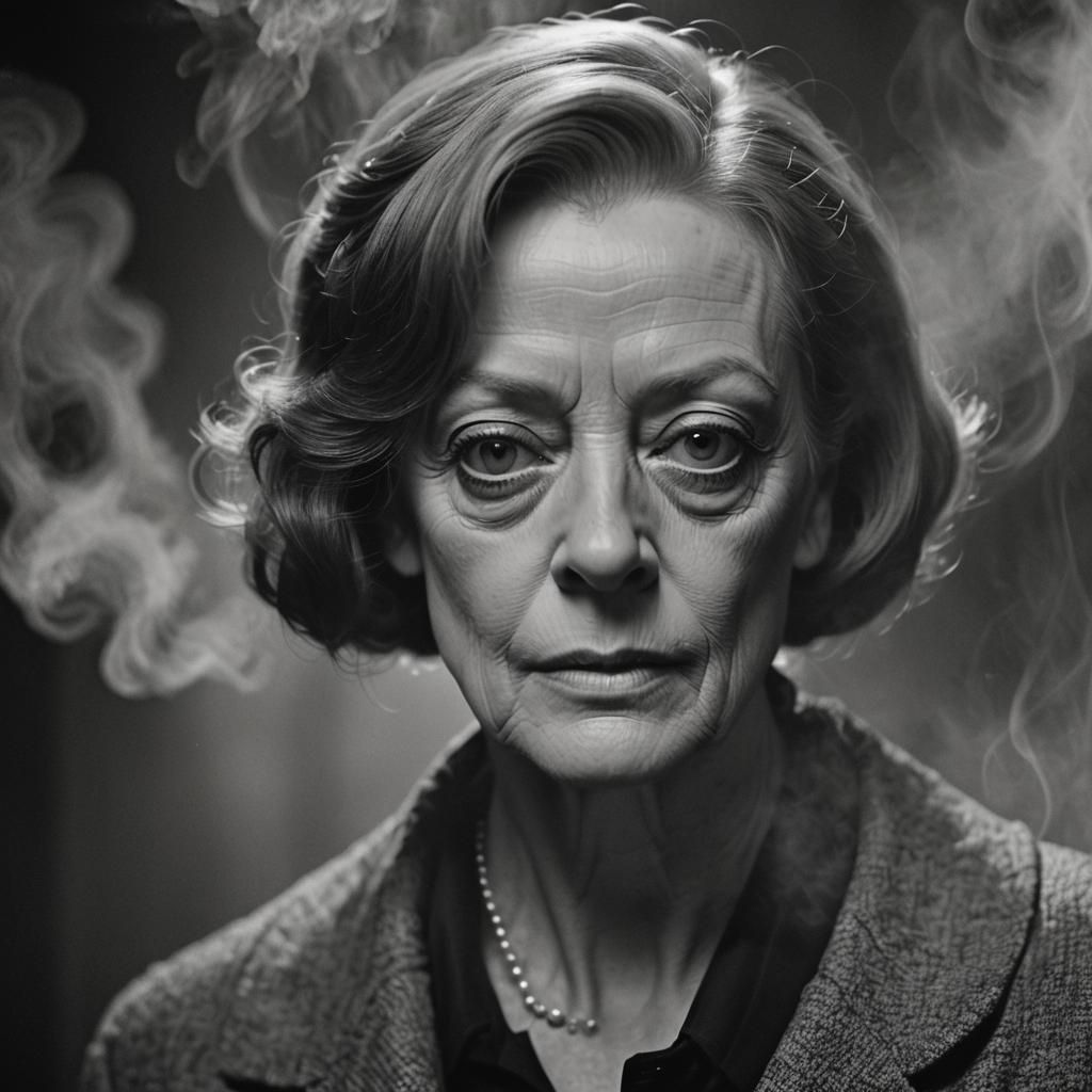 Elegant Film Noir Portrait of a Young Woman