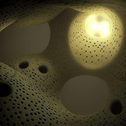 Surreal Scene of Holes in Darkness