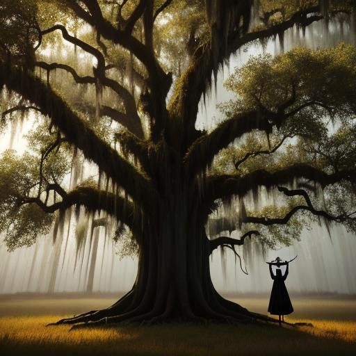 Southern Gothic Voodoo Queen Under Ancient Oak