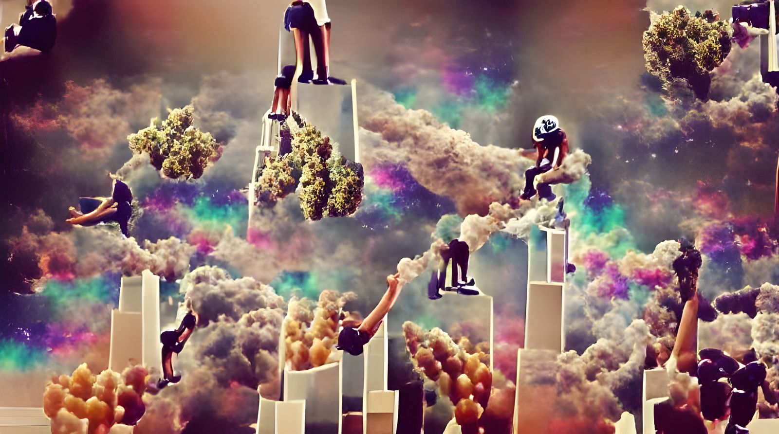 Ethereal Figure Defies Gravity in a Futuristic Cityscape