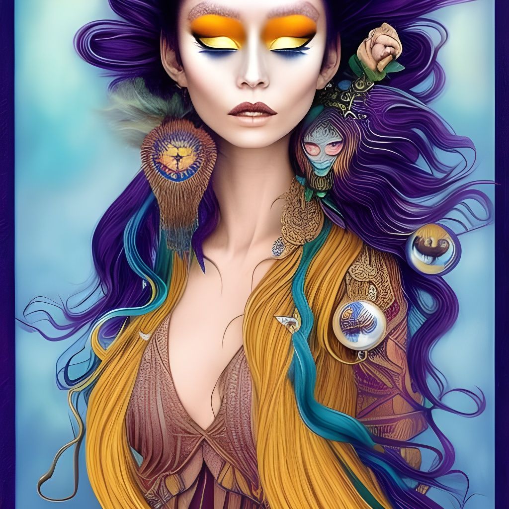 Navajo Goddess in Shimmering Gold