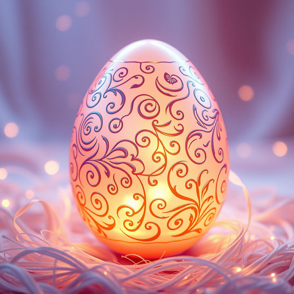 Elegant Egg Friend in Whimsical Dreamlike Scene