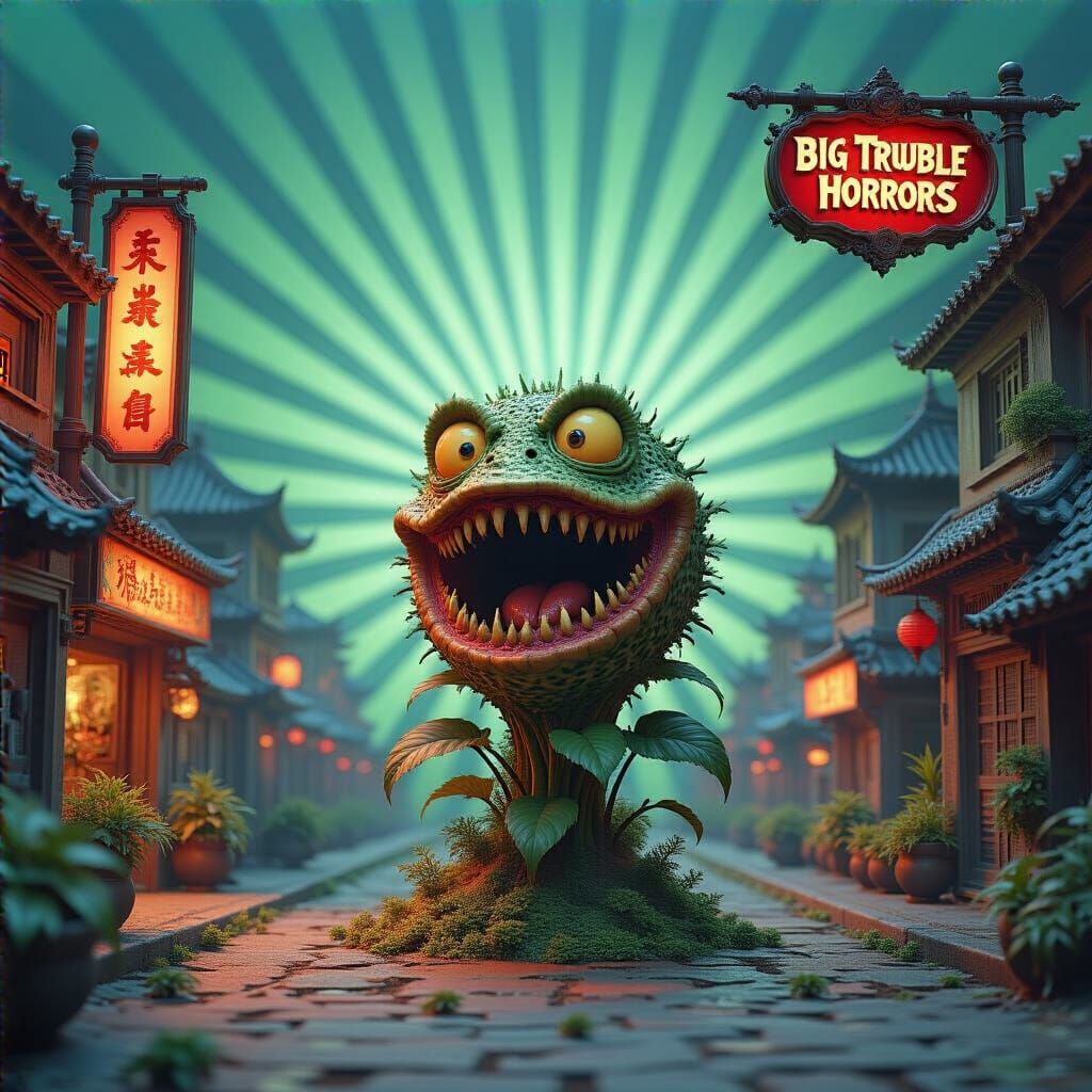 Fantastical Fusion of Cult Film Styles in Matte Painting