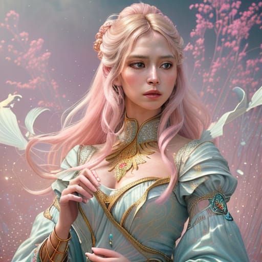 Ethereal Maiden in Whimsical Dreamscapes