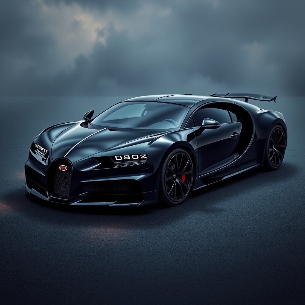 Luxury Bugatti La Voiture Noire in Futuristic Realism