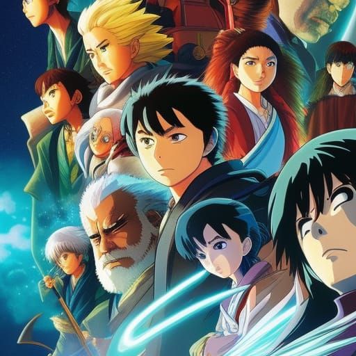 Studio Ghibli Style Warriors and Mages