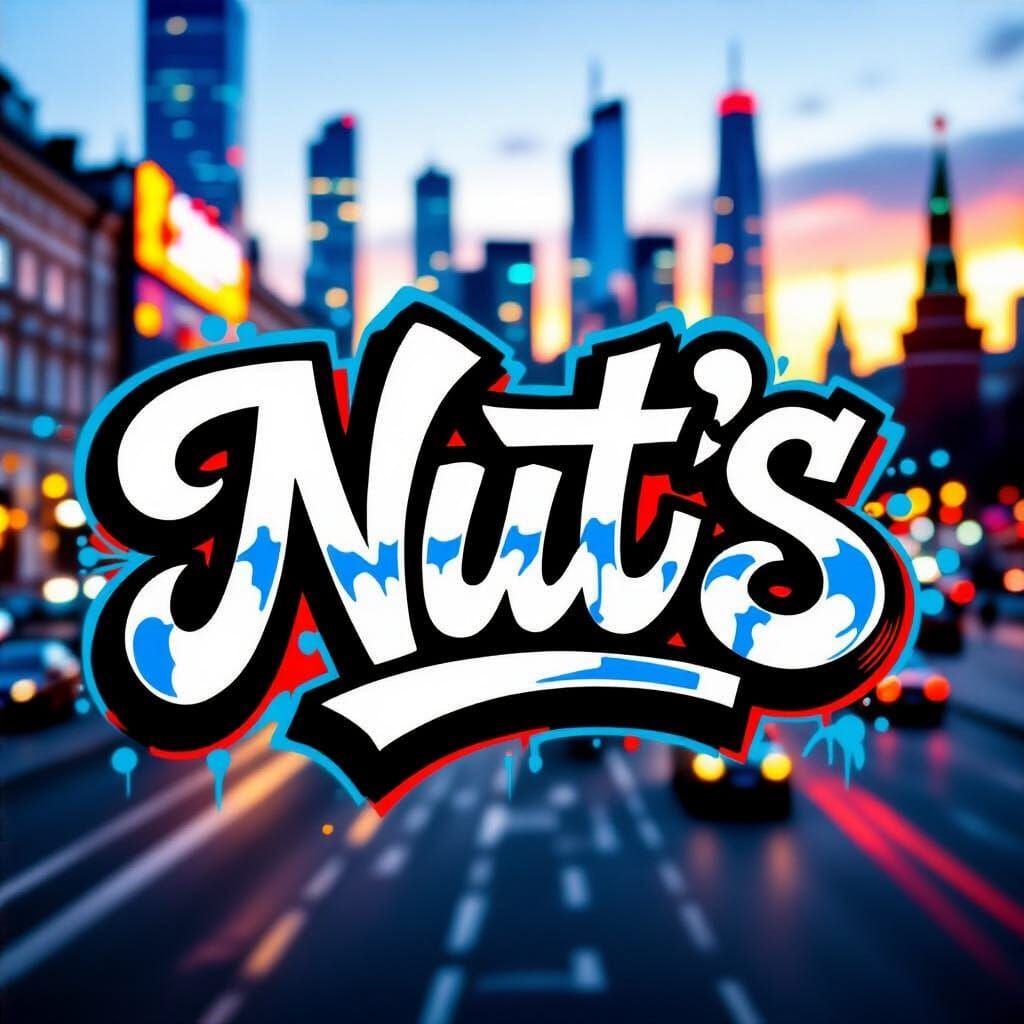 Macro Graffiti "NUT'S" in Vibrant Urban Style
