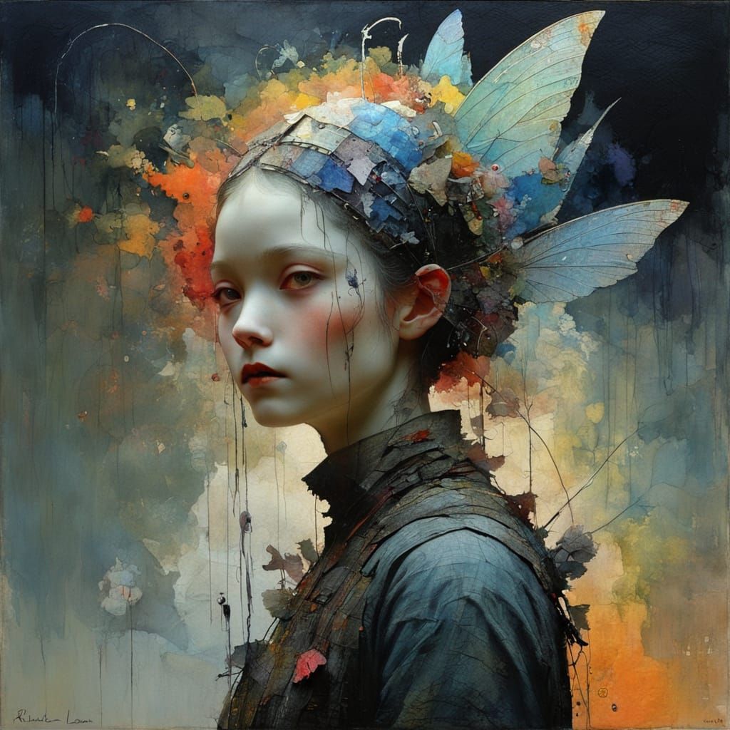 Vibrant Sunset Fairy in Whimsical Style