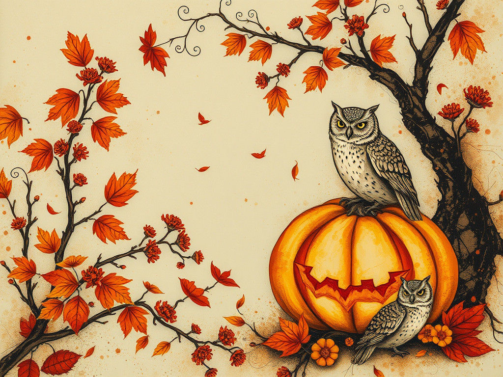 Ethereal Autumn Whimsy in Burnt Sienna and Ginger Hues