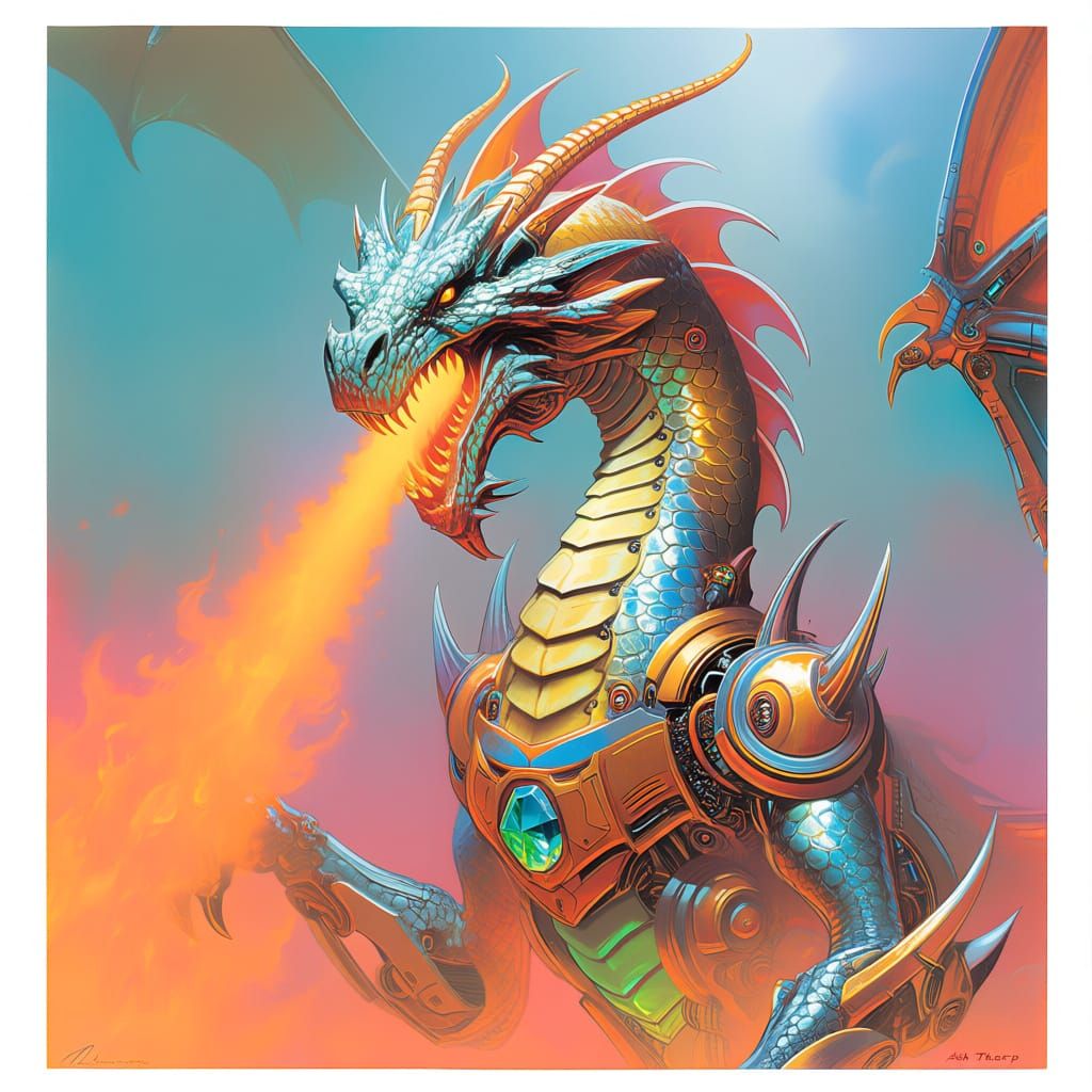 Majestic Dragon Monster with Fiery Breath