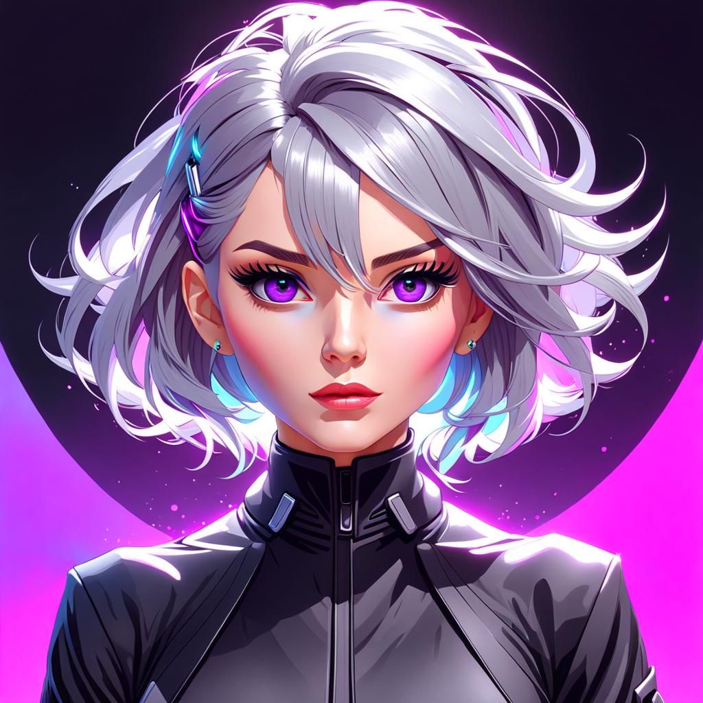 Ethereal Girl in Triadic Hues by Hyperdetailed Art