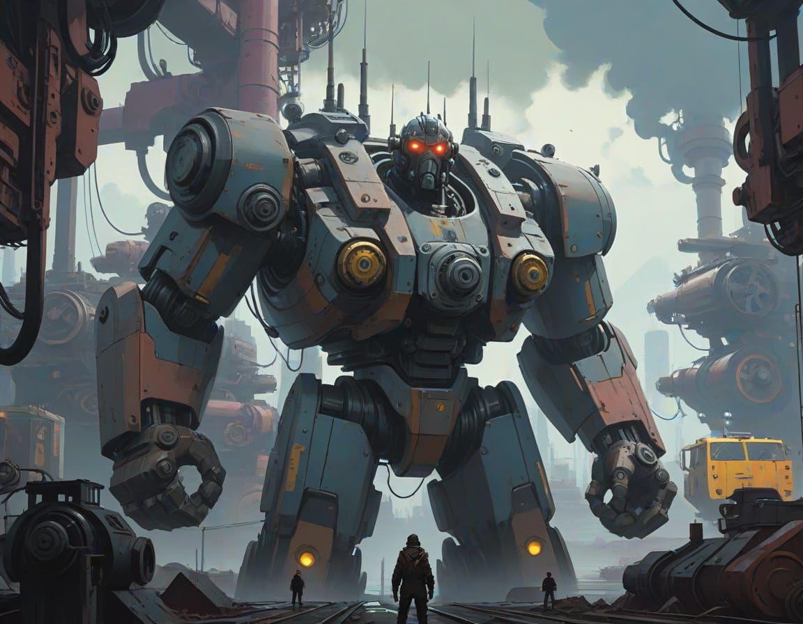 Mechanical Warrior in Industrial Futurism