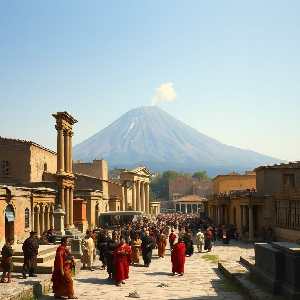 Ancient Pompeii in Serene Pre-Eruption Hush