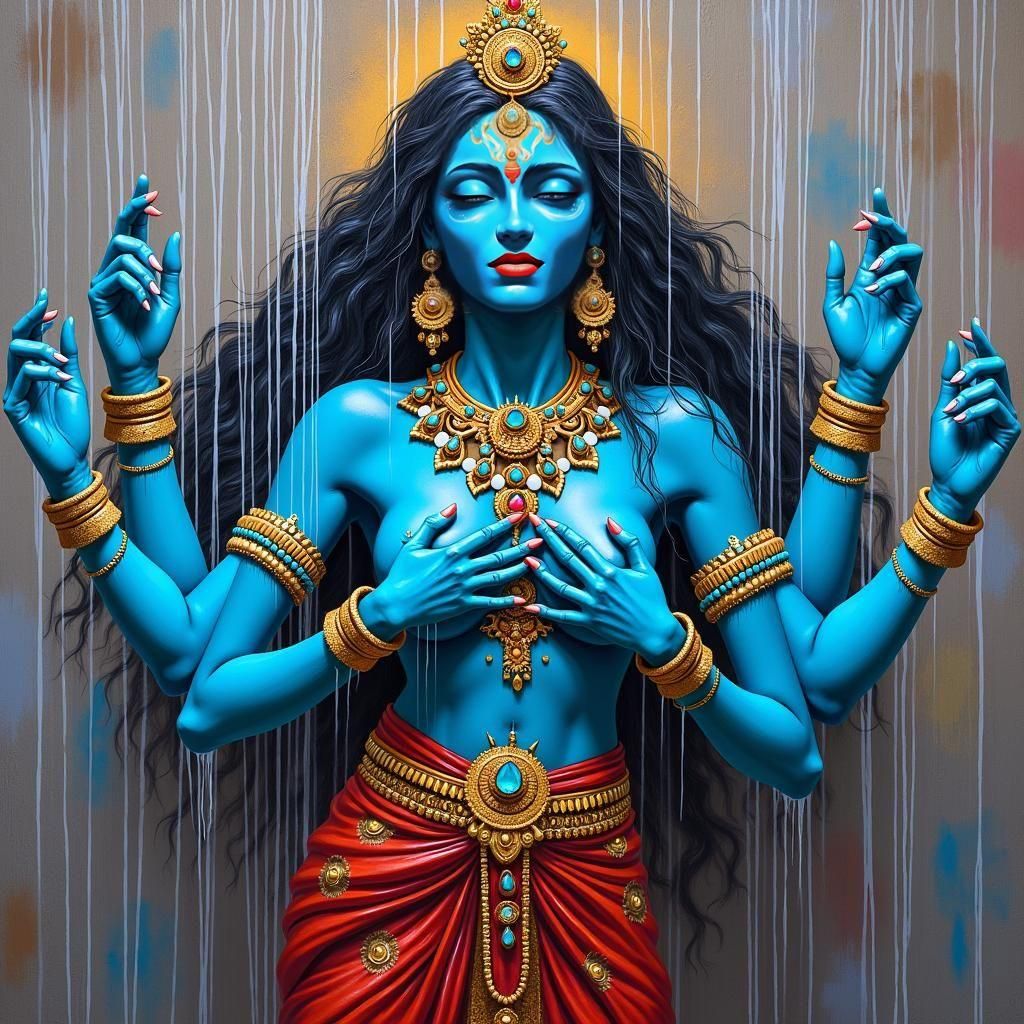 Mata Kali in Vibrant Graffiti Art