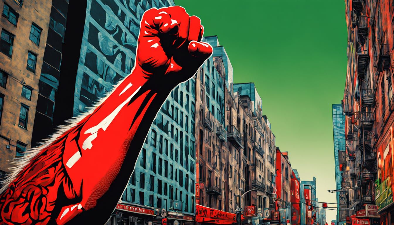 Futuristic Uprising in Neon Hues