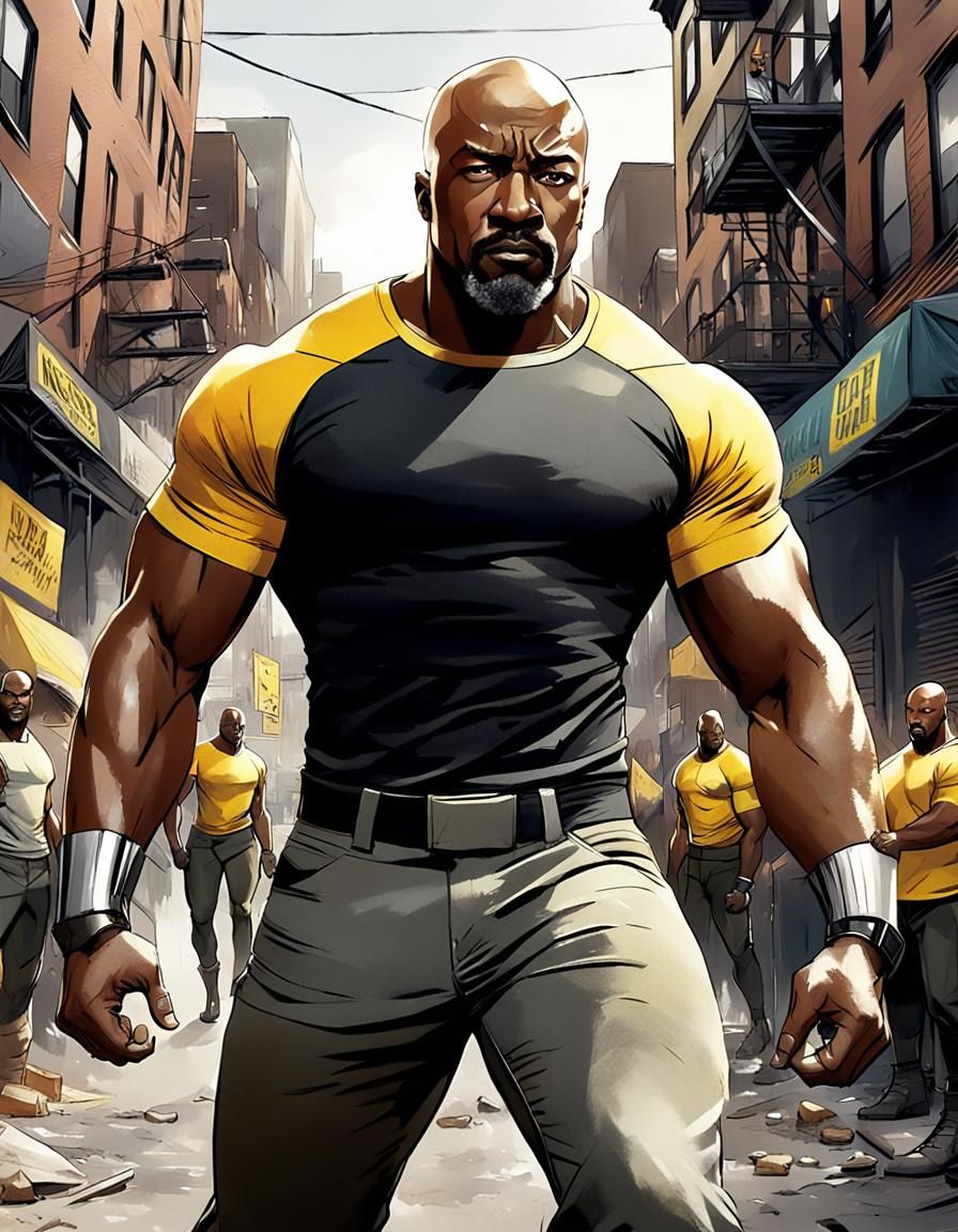Cyberpunk Luke Cage Concept Art in Vibrant Colors