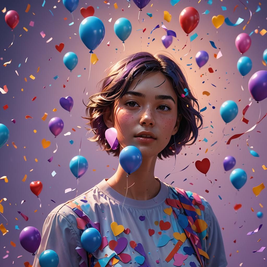 Heartfelt Departure in Vibrant, Cinematic Digital Art