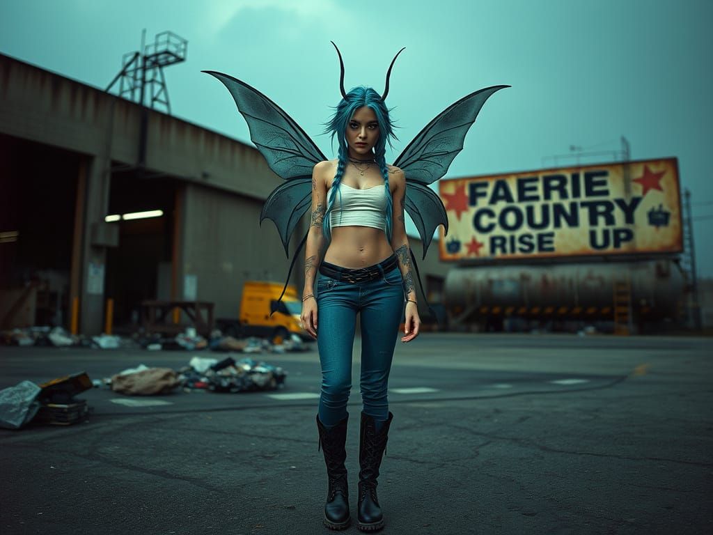 Cyberpunk Faerie Defies the Ruins