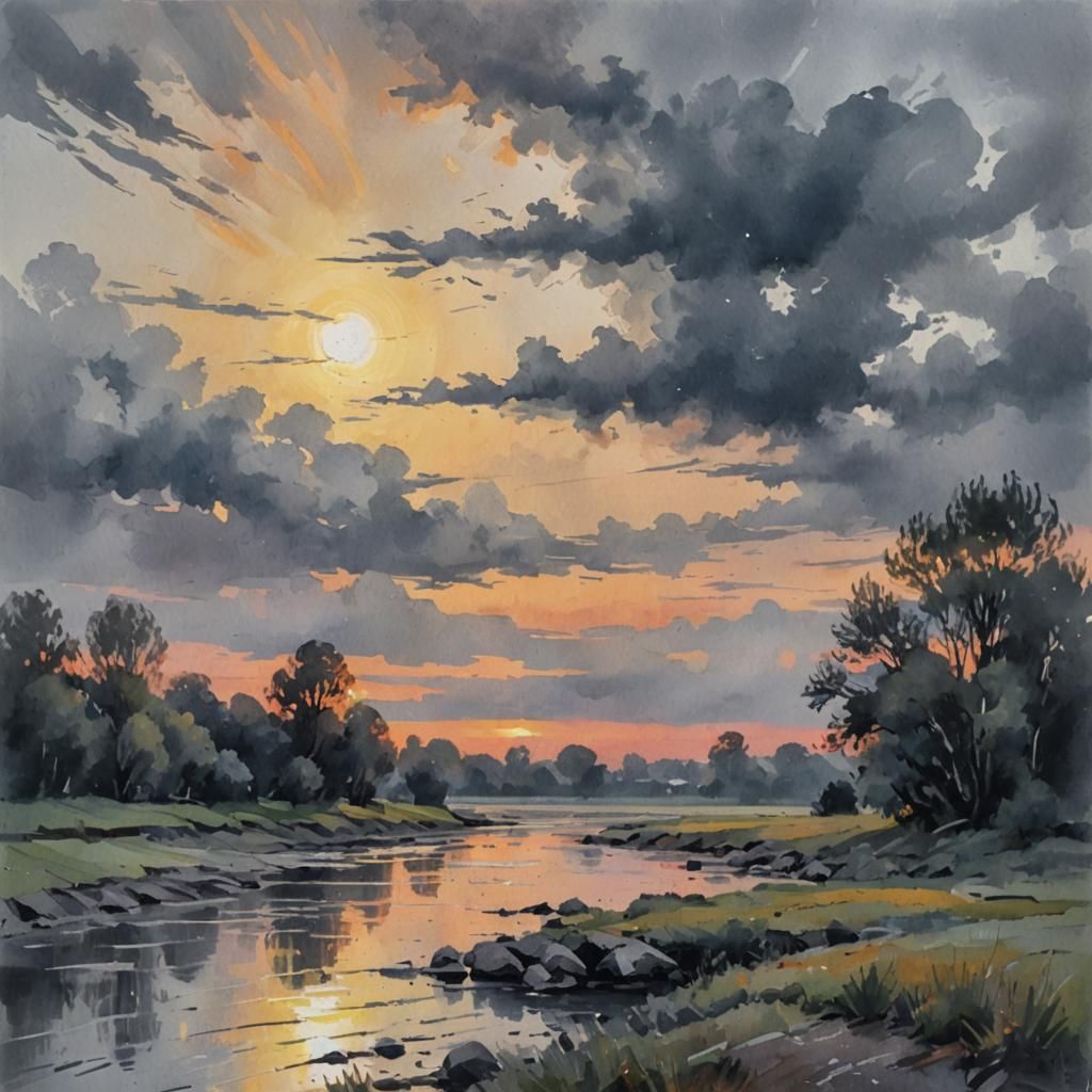 Epic Impressionist Masterpiece in Gouache Style