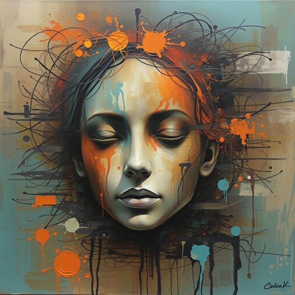 Ethereal Oil Painting of a Somber Scene