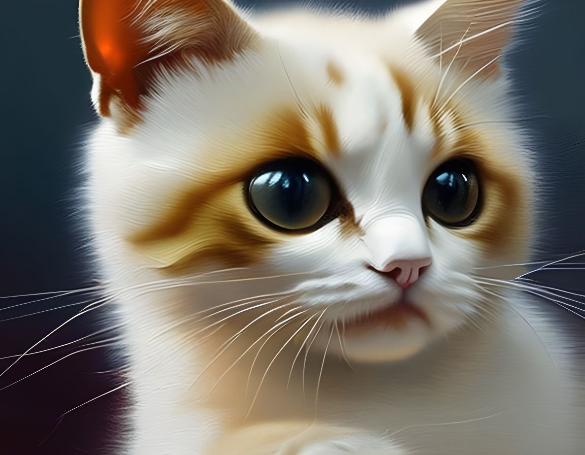 Whimsical Kitten in Oil Painting Style