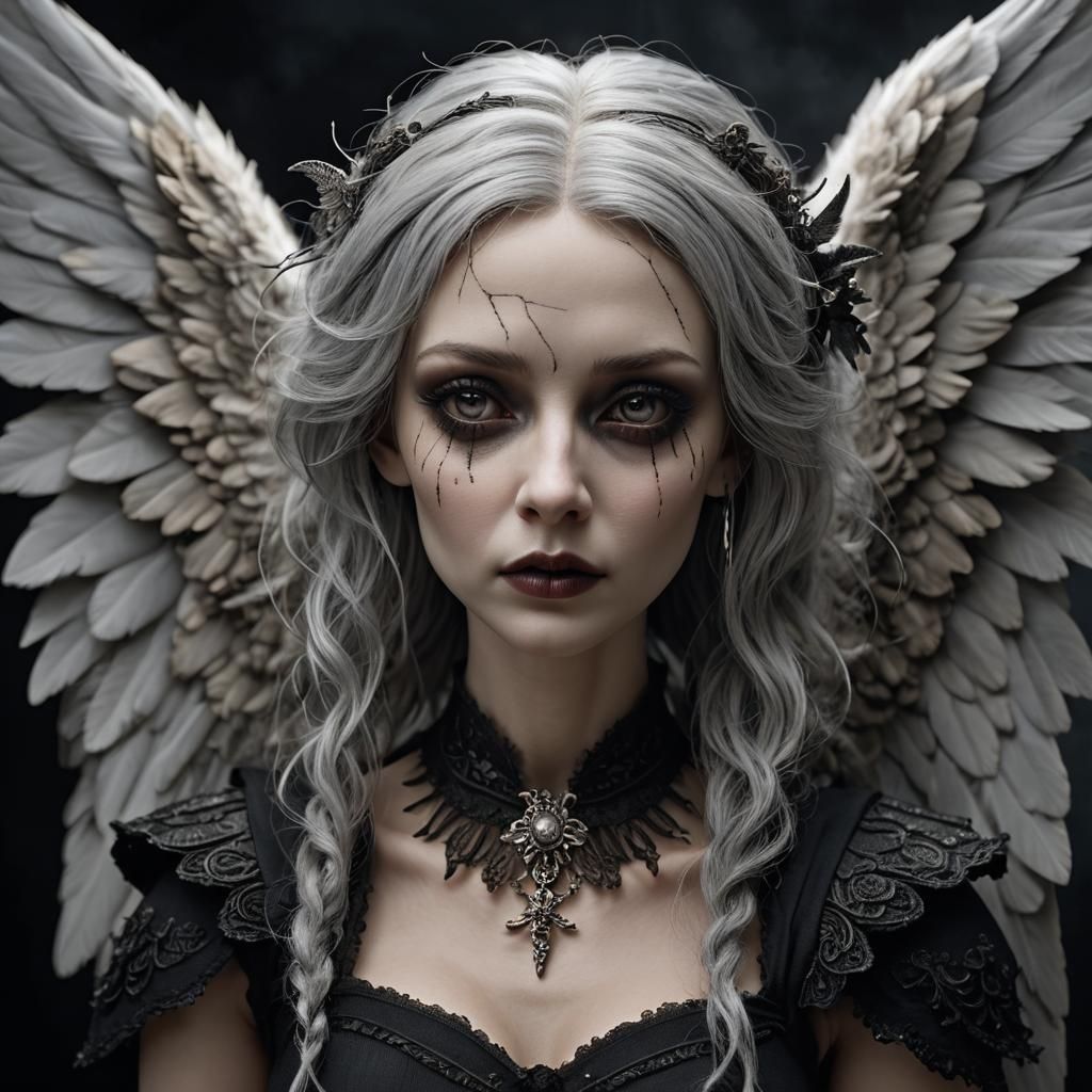 Pixie Angel Goddess with Badger, Epic Digital Painting