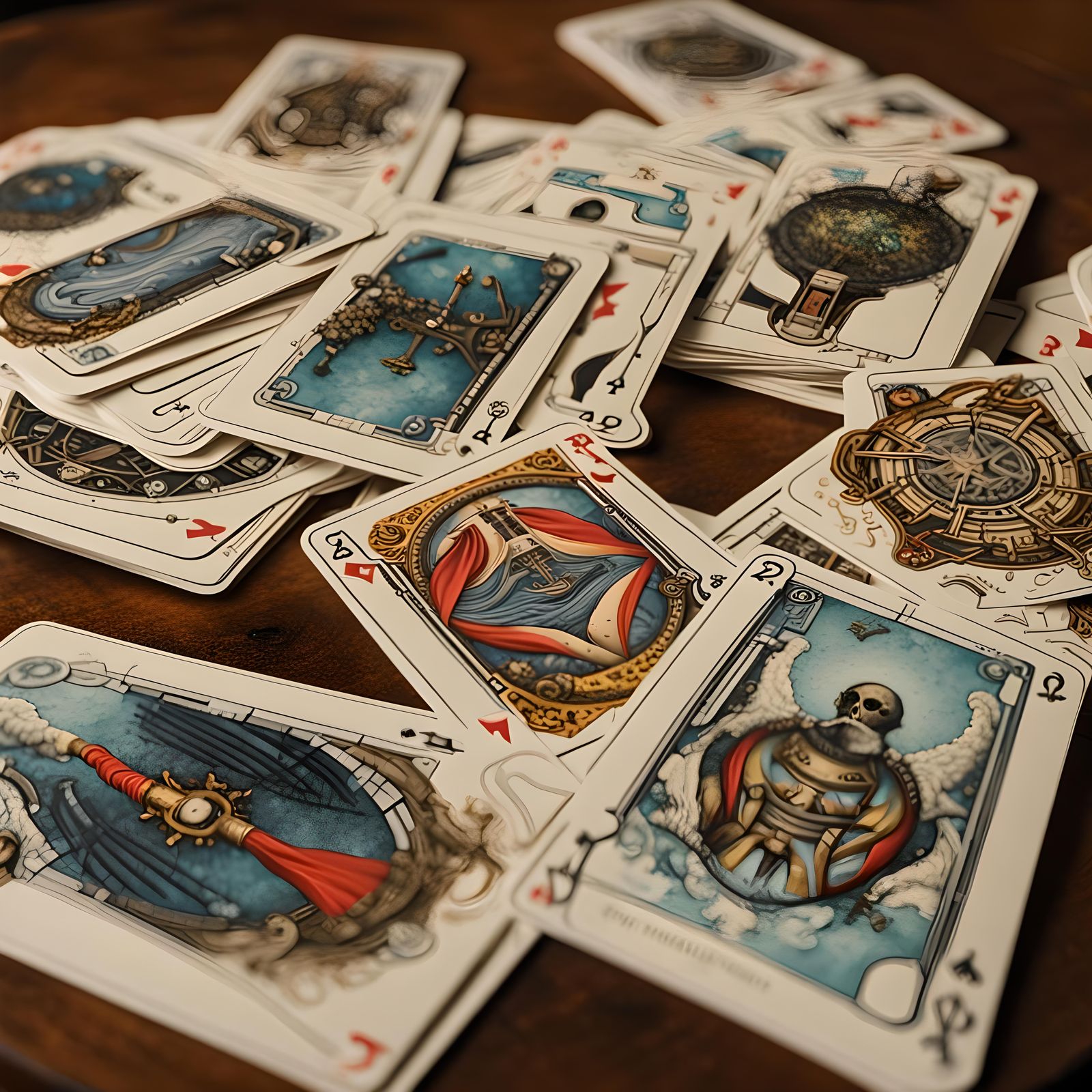 Ethereal Diving Cards from the Future Assemble on a Table