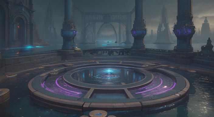 Fantastical Padlock Lines Emerge from Sunken Circles in Digi...