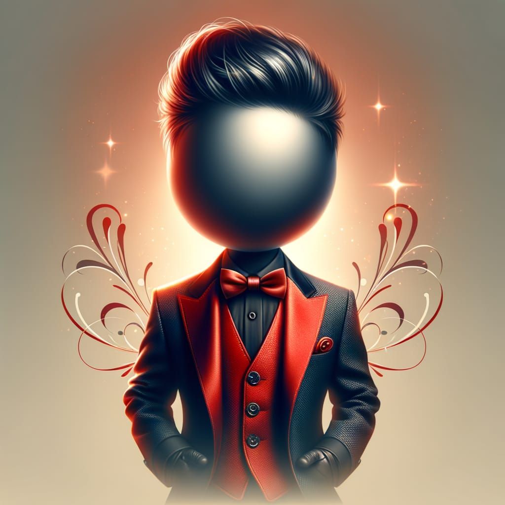 Elegant Red and Black Figure of Small Stature