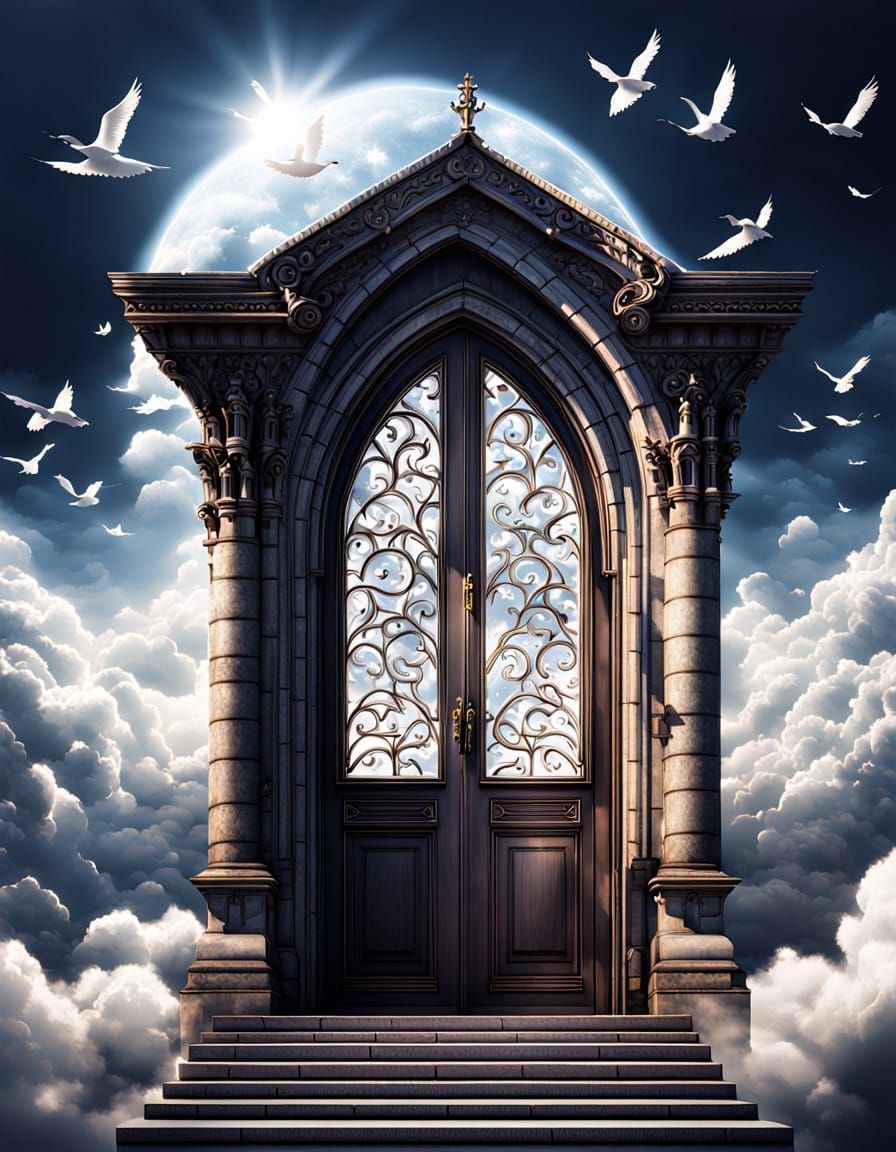 Gothic Doorway to Heaven in the Sky