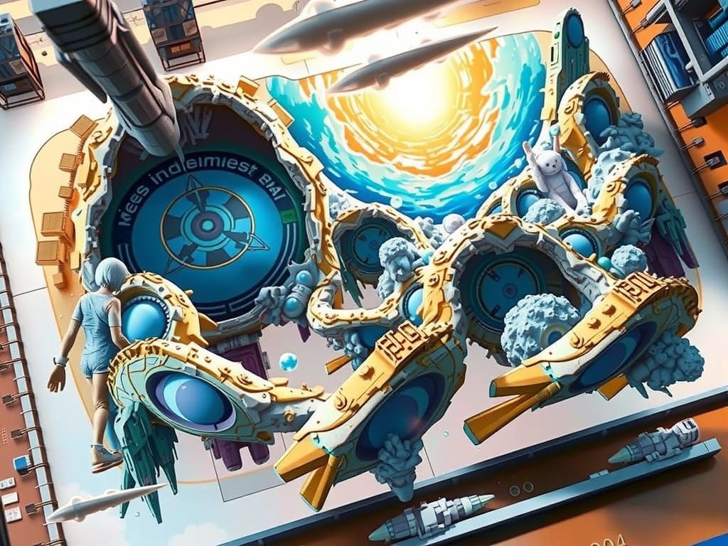 Celestial Realm with Golden Light in Dreamy Style